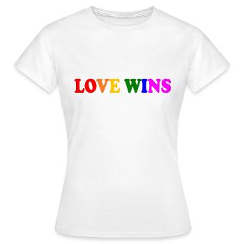 Love wins - Women's T-Shirt - white - Front - AI Model Female 172 dark (172cm)