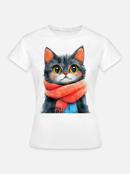 Winter-Katze - Frauen T-Shirt - Weiß