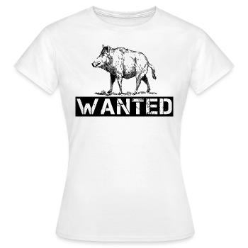 WANTED SANGLIERS - T-shirt Femme - blanc - Devant - AI Model Female 172 dark (172cm)