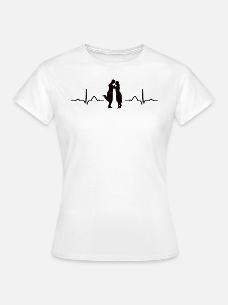 Tango Argentino Heartbeat Tango Vals - Frauen T-Shirt - Weiß