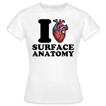J’adore l’anatomie de surface - T-shirt Femme - blanc - Devant - AI Model Female 172 dark (172cm)