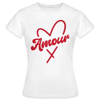Amour - Women's T-Shirt - white - Front - AI Model Female 172 dark (172cm)