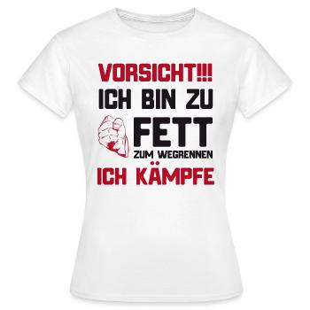 Lustiger Spruch für Dicke ich bin zu fett - Frauen T-Shirt - Weiß - Vorne - AI Model Female 172 dark (172cm)