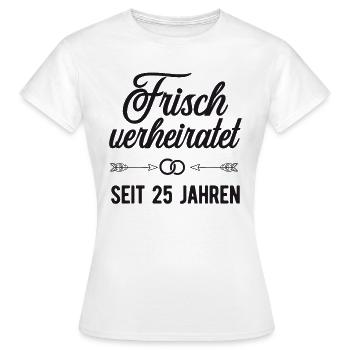 Mariage argenté 25 ans - T-shirt Femme - blanc - Devant - AI Model Female 172 dark (172cm)