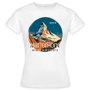 Matterhorn Zermatt Andenken Wandern Koordinaten - Frauen T-Shirt - Weiß - Vorne - AI Model Female 172 dark (172cm)