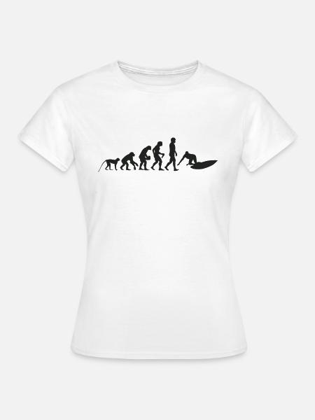 Surfen Evolution - Frauen T-Shirt - Weiß