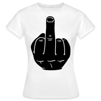 middle finger - Women's T-Shirt - white - Front - AI Model Female 172 dark (172cm)