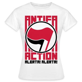 Antifa Action – Alerta! Alerta! (vector) - Frauen T-Shirt - Weiß - Vorne - AI Model Female 172 dark (172cm)