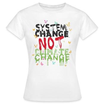Changement de système - pas changement climatique - T-shirt Femme - blanc - Devant - AI Model Female 172 dark (172cm)
