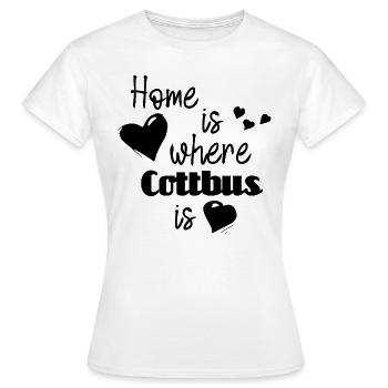 Zuhause in Cottbus - Home is where Cottbus is - Frauen T-Shirt - Weiß - Vorne - AI Model Female 172 dark (172cm)