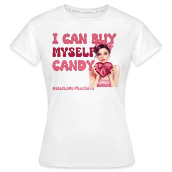 Valentines Day Self Love - Women's T-Shirt - white - Front - AI Model Female 172 dark (172cm)