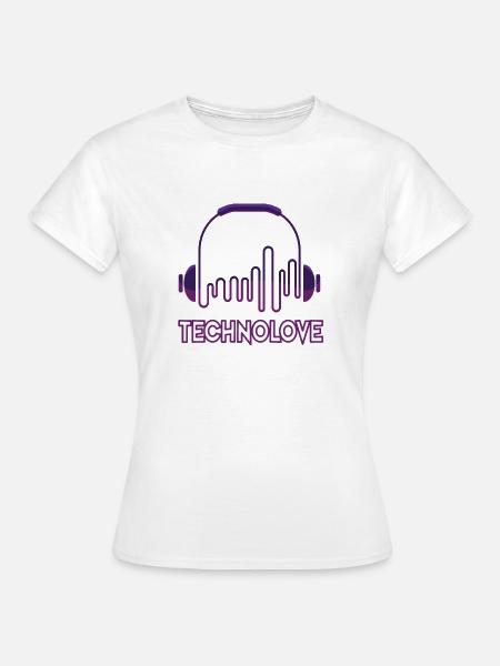 techno love 3 - Frauen T-Shirt - Weiß