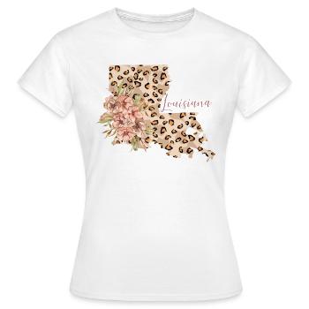 Louisiana Leopard-muster-karte - Frauen T-Shirt - Weiß - Vorne - AI Model Female 172 dark (172cm)