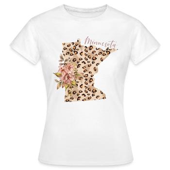 État du léopard du Minnesota Minnesota - T-shirt Femme - blanc - Devant - AI Model Female 172 dark (172cm)