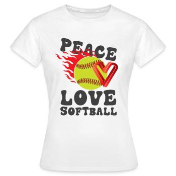 Mädchen Frieden Liebe Softball - Frauen T-Shirt - Weiß - Vorne - AI Model Female 172 dark (172cm)