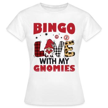 Bingo Liebe Mit Meinen Gnomies Buffalo Plaid Bingo - Frauen T-Shirt - Weiß - Vorne - AI Model Female 172 dark (172cm)