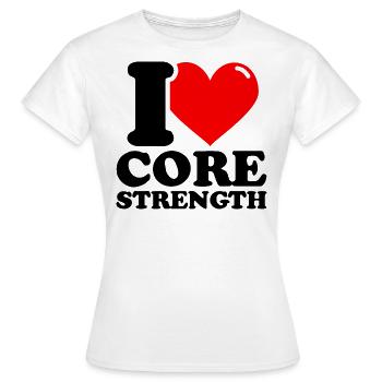 Ich liebe Kernkraft - Fitness-Gewichtheben lustig - Frauen T-Shirt - Weiß - Vorne - AI Model Female 172 dark (172cm)