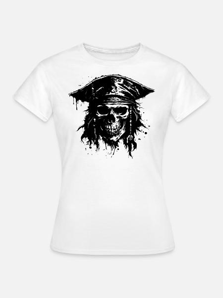 Piratenschädel - Frauen T-Shirt - Weiß
