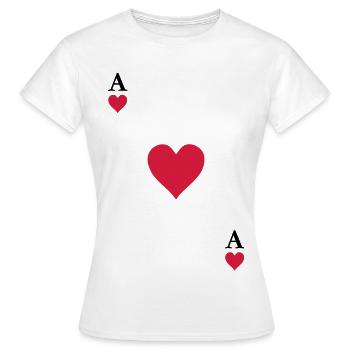 Ace of hearts - Women's T-Shirt - white - Front - AI Model Female 172 dark (172cm)