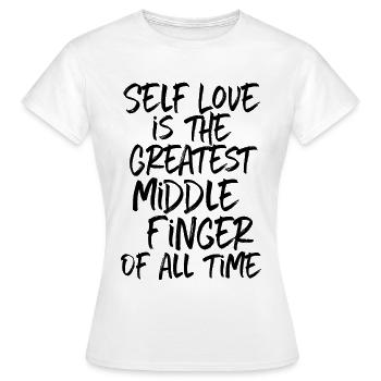 Self-Love Self-Esteem Self-Confidence Yoga - Women's T-Shirt - white - Front - AI Model Female 172 dark (172cm)