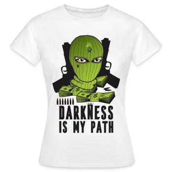 Darkness is my path - Women's T-Shirt - white - Front - AI Model Female 172 dark (172cm)