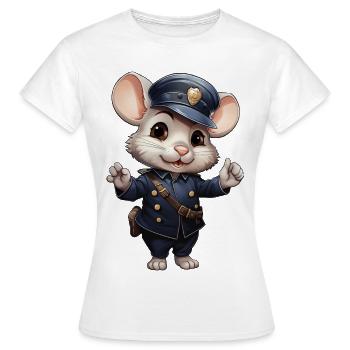 Mäuse Polizistin - Frauen T-Shirt - Weiß - Vorne - AI Model Female 172 dark (172cm)