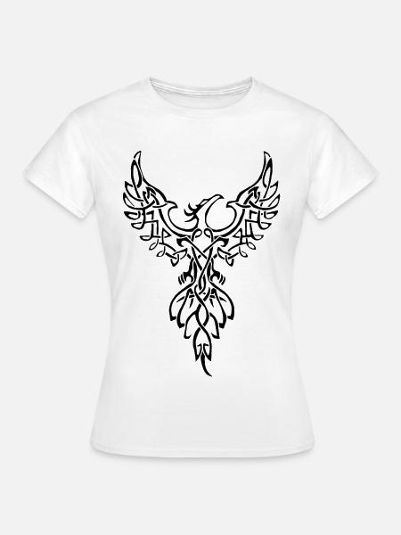 Schwarzes Phönix-Symbol - Frauen T-Shirt - Weiß