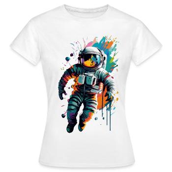 Astronaut im Weltall Weltraum - Astronaut Space - Frauen T-Shirt - Weiß - Vorne - AI Model Female 172 dark (172cm)
