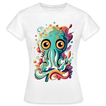 Octopus Squid - Baby Squid Octopus - Women's T-Shirt - white - Front - AI Model Female 172 dark (172cm)