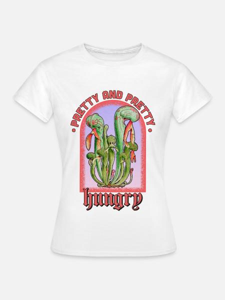Pretty and Pretty Hungry Plant - Frauen T-Shirt - Weiß