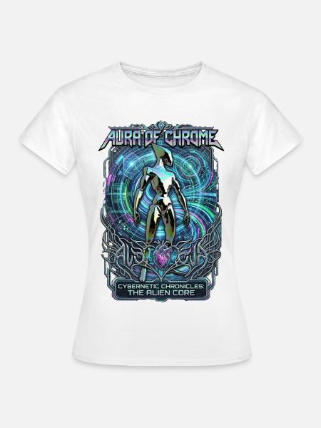 Aura of Chrome Cybernetic Chronicles Alien Core - Frauen T-Shirt - Weiß
