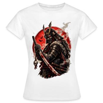 Blood Moon Samurai Warrior - Women's T-Shirt - white - Front - AI Model Female 172 dark (172cm)
