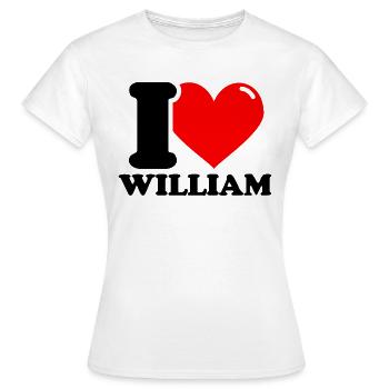 I love william Vorname - Frauen T-Shirt - Weiß - Vorne - AI Model Female 172 dark (172cm)