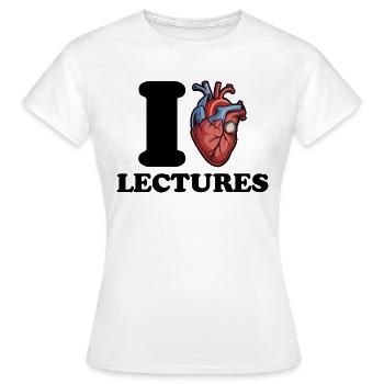 J’adore les conférences - T-shirt Femme - blanc - Devant - AI Model Female 172 dark (172cm)