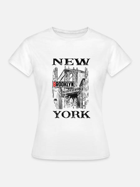 New York - Brooklyn Bridge - Frauen T-Shirt - Weiß