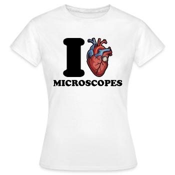 Ich liebe Mikroskope - Frauen T-Shirt - Weiß - Vorne - AI Model Female 172 dark (172cm)