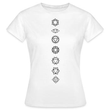 Sieben Chakren - Frauen T-Shirt - Weiß - Vorne - AI Model Female 172 dark (172cm)
