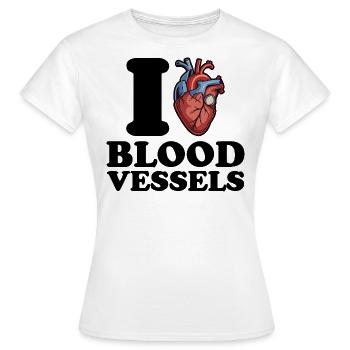 I love blood vessels - Women's T-Shirt - white - Front - AI Model Female 172 dark (172cm)