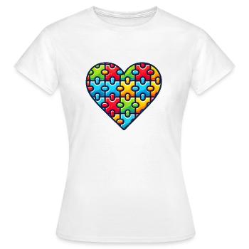 Autisme Cœur Journée de sensibilisation à l’autisme - T-shirt Femme - blanc - Devant - AI Model Female 172 dark (172cm)