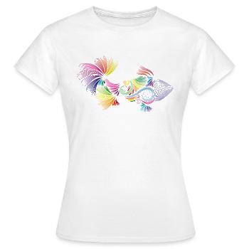 Bunter Fisch voller Phantasie - Frauen T-Shirt - Weiß - Vorne - AI Model Female 172 dark (172cm)