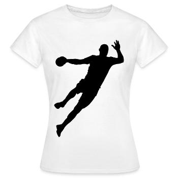 Handball Player Jump Shot Gift - Women's T-Shirt - white - Front - AI Model Female 172 dark (172cm)