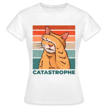 Catastrophe de chat Catastrophe Dicton drôle - T-shirt Femme - blanc - Devant - AI Model Female 172 dark (172cm)