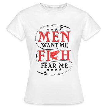 Funny fisherman's wives - Women's T-Shirt - white - Front - AI Model Female 172 dark (172cm)