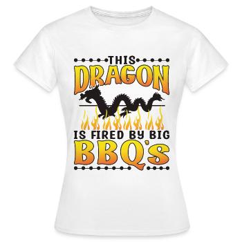 Ce dragon est allumé par de grands barbecues - T-shirt Femme - blanc - Devant - AI Model Female 172 dark (172cm)