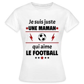 Juste une maman qui aime le football,cadeau noël - T-shirt Femme - blanc - Devant - AI Model Female 172 dark (172cm)