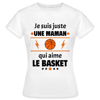 Juste une maman qui aime le basket, cadeau de noël - T-shirt Femme - blanc - Devant - AI Model Female 172 dark (172cm)