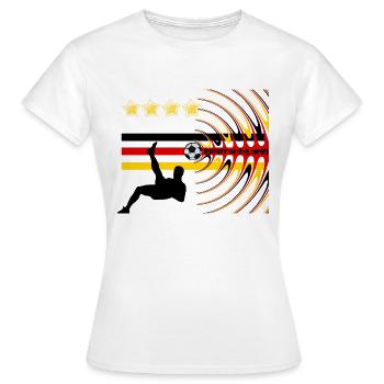 Football Allemagne noir rouge or - T-shirt Femme - blanc - Devant - AI Model Female 172 dark (172cm)