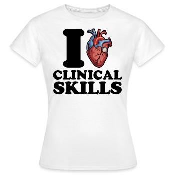 J’aime les compétences cliniques - T-shirt Femme - blanc - Devant - AI Model Female 172 dark (172cm)