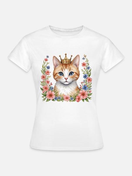 Entzückende Katzenprinzessin - Frauen T-Shirt - Weiß