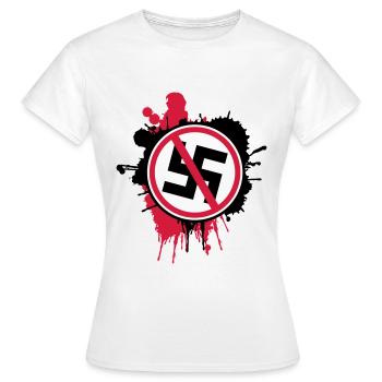 Contre les nazis - T-shirt Femme - blanc - Devant - AI Model Female 172 dark (172cm)